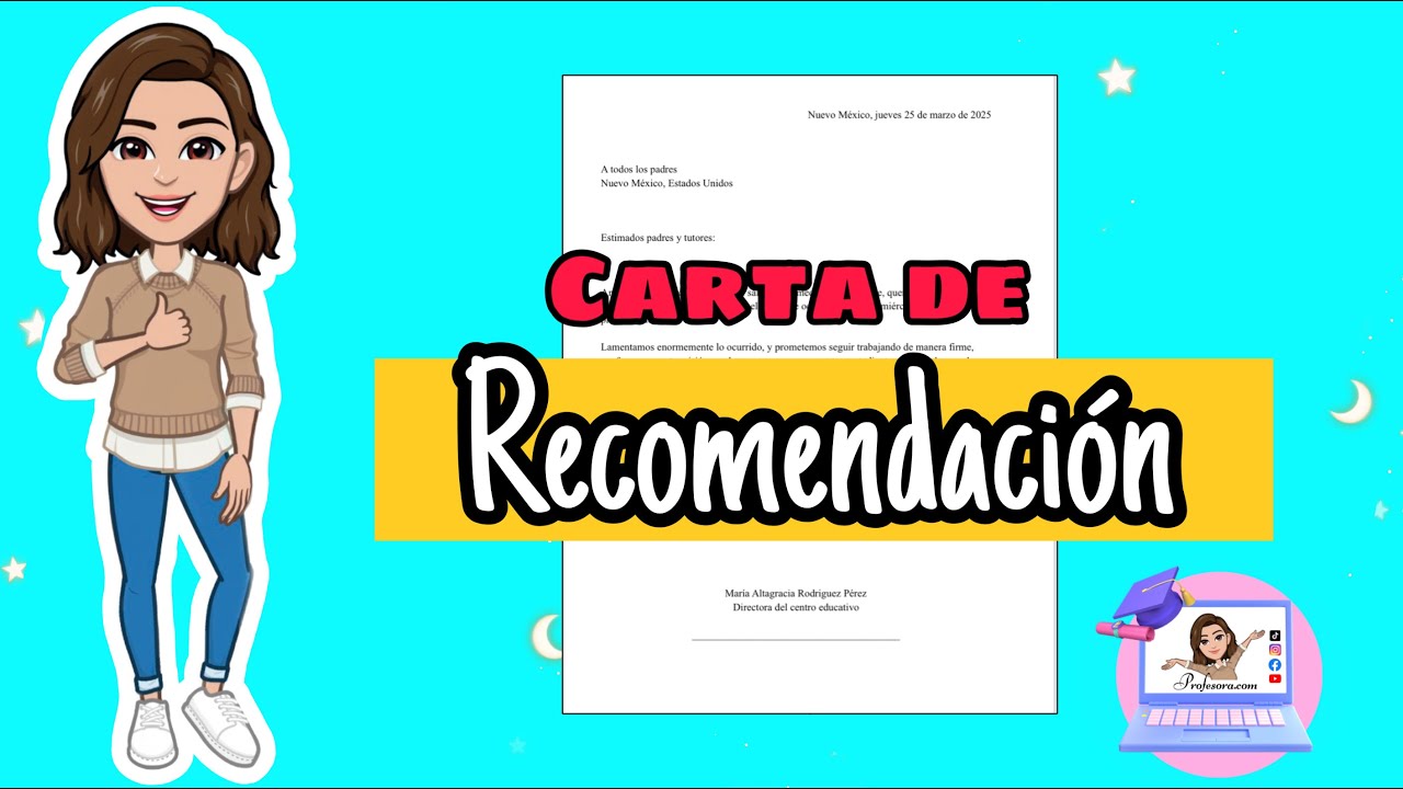 como escribir una carta de recomendacion