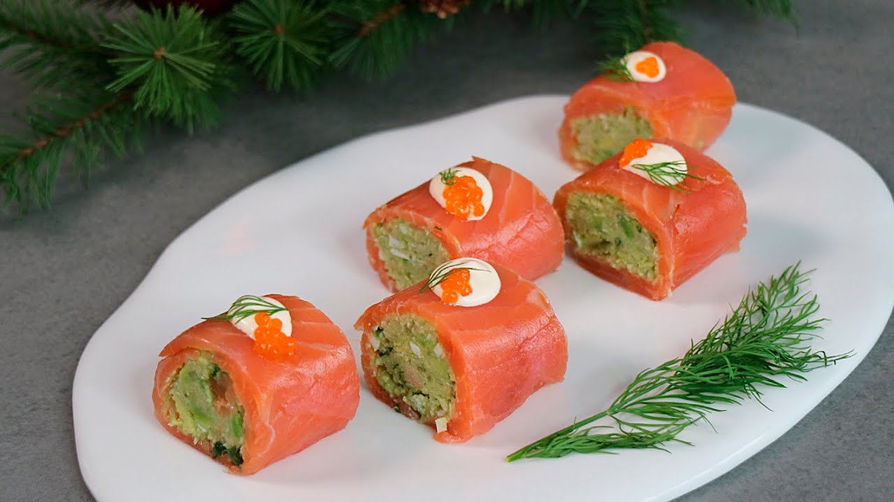 aperitivos de salmon ahumado para navidad