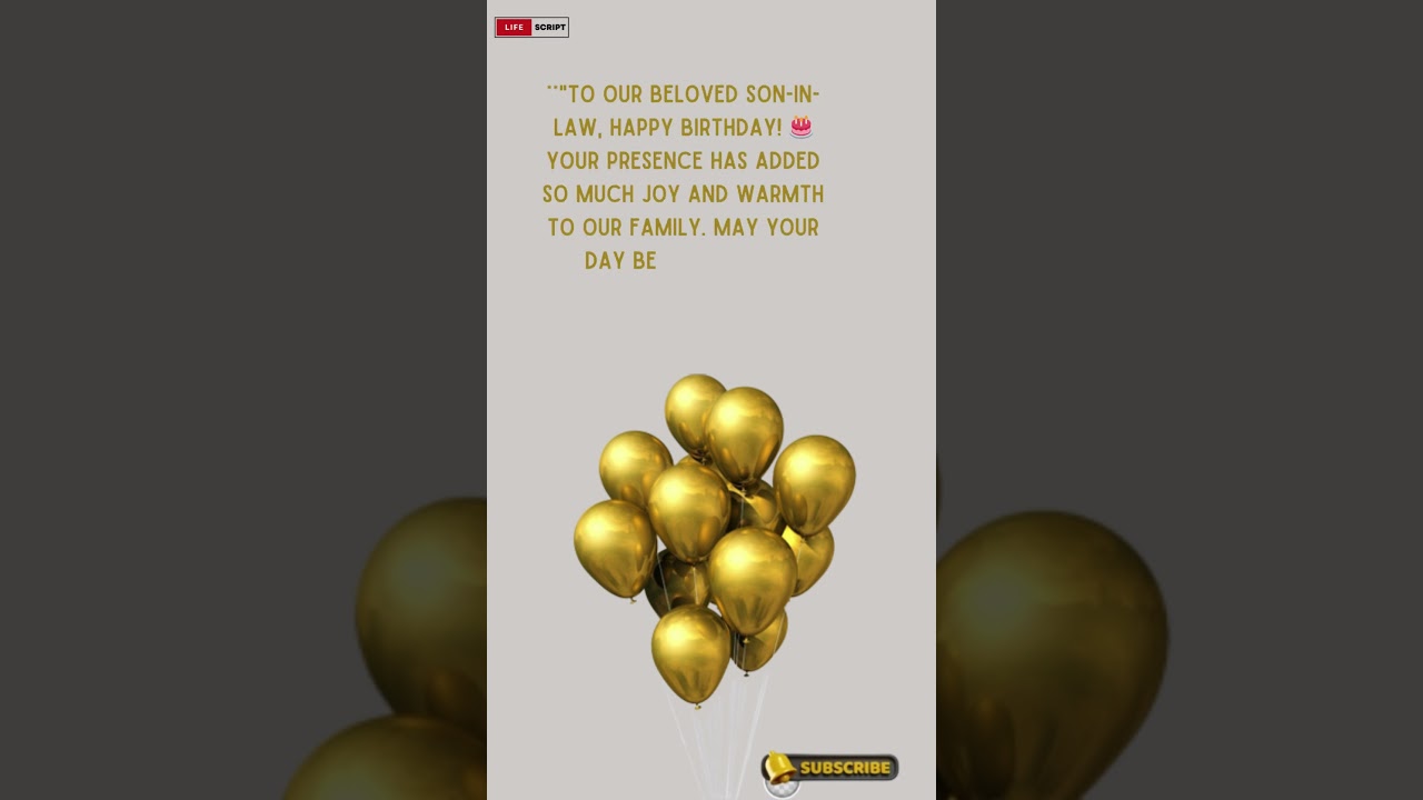 birthday saying for son in law